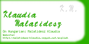 klaudia malatidesz business card